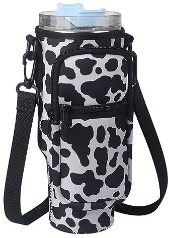 Moollyfox Étui pour Bouteille d'eau avec Poignées De Poche, Porte-Bouteille d'eau Polyvalent, Porte-Bouteille d'eau De Gymnastique Réglable pour Bouteilles d'eau Stanley De 40 oz