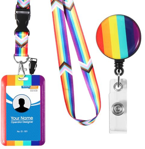 Vinabo Porte Badge Cordon Tour de Cou avec Porte-cartes,Porte Badge Enrouleur, Strap Neck avec Swivel Lobster Clasp pour Porte Badges d'Identification,Bureau, Les Clés, Telephone Portable, Carte Bus