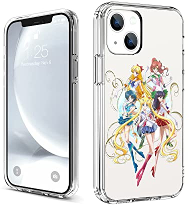CHENQIAOHU Kompatibel mit iPhone 15 Hülle, Ganzkörperschutz Stoßfest Schutzhülle Clear Case Slim Thin Cover (Anime-Sailor-Moon-Magic-2), (ASONRPEA-122)