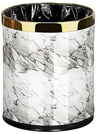 Xtahdge Poubelle en marbre de 10 l de diamètre pour salle de bain, cuisine