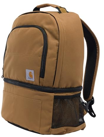 Carhartt Thermo-Rucksack mit 24 Dosen mit zwei Fächern, Rucksack mit vollständig isolierter Kühlbasis, Unverzichtbarer Kühlrucksack (Carhartt Brown), Einheitsgröße