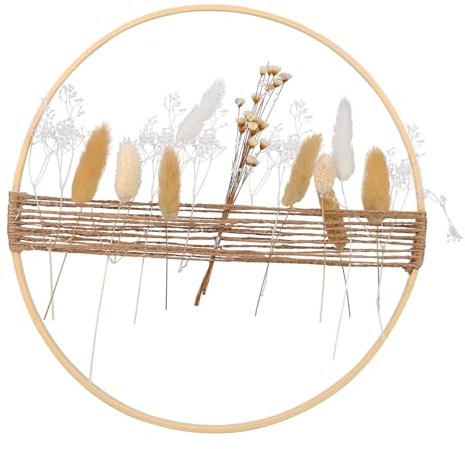 PRETYZOOM Kranzformen zum Basteln Wanddekoration aus getrocknetem Gras Hochzeitsdekorationen getrocknete Blumen Zubehör für Kranzdekorationen Zierkranz echte Heu Ring