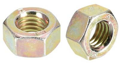 METALLIXITY Sechskantmuttern (M10x1,5mm) 50 Stück, metrisches Regelgewinde aus Kohlenstoffstahl, verzinkte Muttern - für DIY-Heimwerkerreparaturen, gelb verzinkt