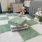 10Pcs 30x30x1cm Plush Foam Puzzle Area Rug, Soft Interlocking Carpet Mats for Bedroom Livingroom Playroom Gym Yoga,Cuttable Floor Mat (Green and White)