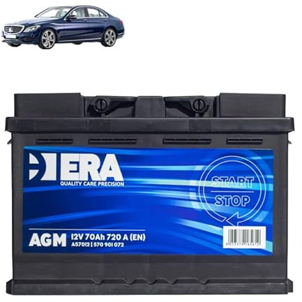 Batteria 70Ah A.G.M. per Mercedes Classe C W205 180 200 220 250 300 gasolio 2013-2023