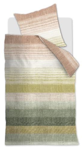 Beddinghouse Tone bettwäsche-Set 2 TLG. - 155x220 - Grün - Baumwolle - mit Reißverschluss