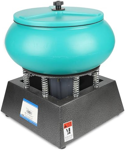 MFYDPP 12L Tumbler Vibratory Polishing Machine,Jewelry Polisher,Jewelry Polishing Finishing Machine, For Rock Stone Coins,diameter 43cm,250w