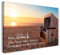 Printistico Leinwandbild (100x70cm) Meer Glück - Strandbild mit Meer Spruch und Strandkorb, echter Holz-Keilrahmen inkl. Aufhänger, handgefertigt in Deutschland