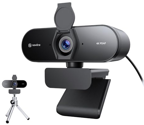 N newline 4K Webcam for PC, USB Webcam with Microphone, PDAF Auto Focus, PC Camera w/Tripod Stand