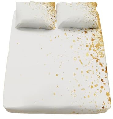 Mikrofaser Kinder Spannbettlaken 140x200 cm - Pailletten-Tupfen-Glitzer-Dekoration Bettlaken Set 30cm Tiefe Taschenlaken für Boxspringbett, Hell GefäRbt Weich Atmungsaktiv Spannbetttuch 80x80