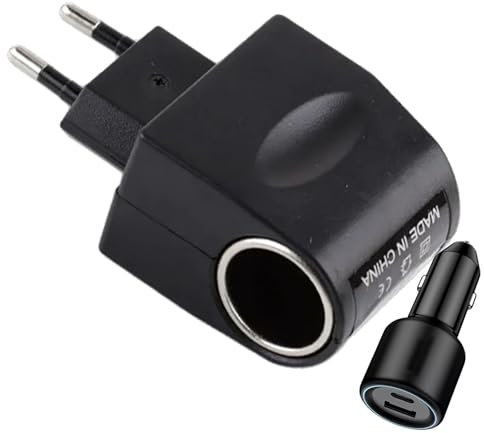 Feuerzeug-Stecker-Adapter - 12-Volt-Auto-Adapter, 220V Zu 12V Feuerzeugkonverter | AC/DC-Automobilzubehör, Schwarz, Für Armaturenbrett-Kamera, Auto-Lüfter-Radiosender