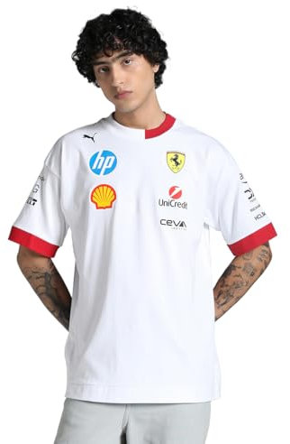 PUMA Scuderia Ferrari F1 Maglietta Oversize Piloti 2025 - Bianco - Taglia: XL