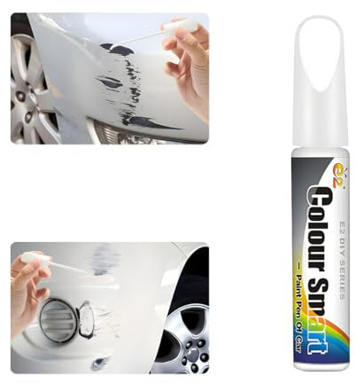 CGEAMDY 1 Stück/12ml Lackstift Auto, Lackstifte für Auto Kratzer, Universal Lack Reparatur, Auto Kratzer Reparatur Stift, Hoher Deckkraft, für Gegen Kratzer, Steinschläge, Kfz Moto Alufelgen (Weiß)