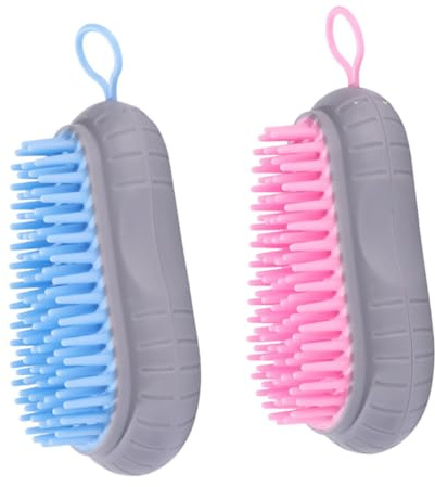 VERDANVERSE Kopfhautmassagegeräte Haarwaschbürste aus Kunststoff 2 Stück-pack zur Tiefen Haarreinigung und Sanften Kopfmassage Praktisch für Haarpflege Zufällige Farbe