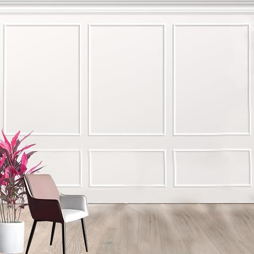 Peel and Stick Wall Molding Kit Premade Accent Molding Wainscoting Panel for Interior Wall Moulding Decor, Ready to Assemble Wainscoting Accent Panel for Home Décor