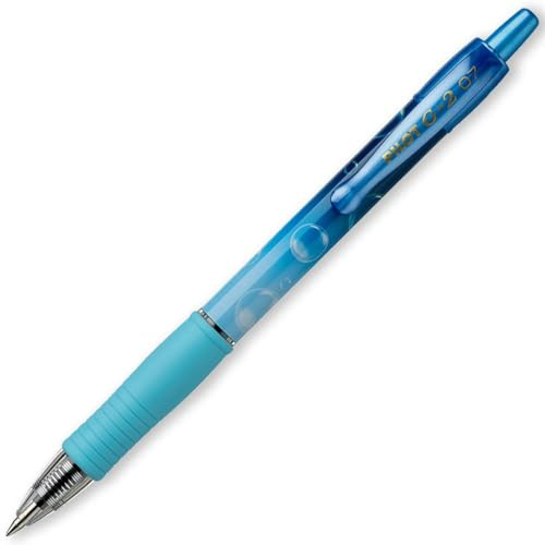 PILOT G-2-07 Bubble Gel-Tintenroller, glatte Tinte, einziehbare Stifte mit ergonomischem Griff zum Schreiben, Journaling, Skizzieren, Notizen und Kreativität, blaue Tinte, Kissenpackung (Blau