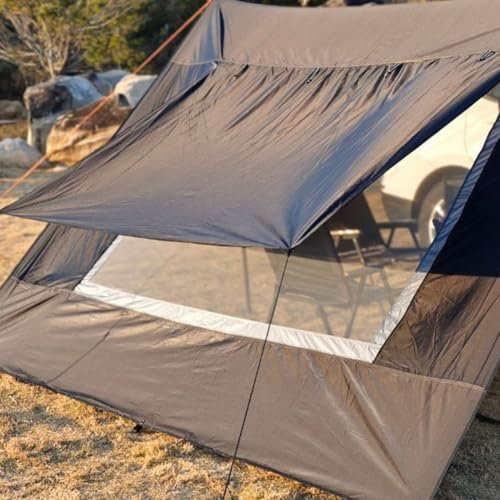 Auvent latéral de camping de voiture avec fenêtre moustiquaire, auvent de tente de véhicule imperméable pare-soleil extérieur abri extérieur pour camion, SUV, van, camping-car