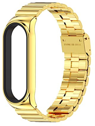 Run Ken Geeignet for Xiaomi MI Band 6/5 Gurt MI 3 4 Uhrenbande Universal Armband Metall Bambusgelenk 304 Edelstahl Watch-Bands(12)