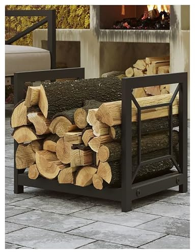 Portalegna da ardere for esterni e interni, portalegna in ferro for carichi pesanti, portalegna con staffe di supporto for accessori for stufe a legna