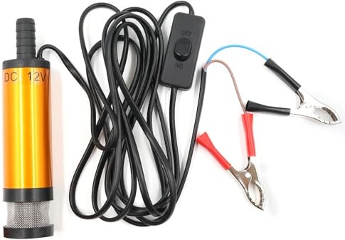 Wasserpumpe 12V 38mm Ölpumpe Dieselpumpe mit Clip | Tauchpumpe Diesel Heizöl Wasser Treibstoff Transfer für Wasser Diesel Kerosin