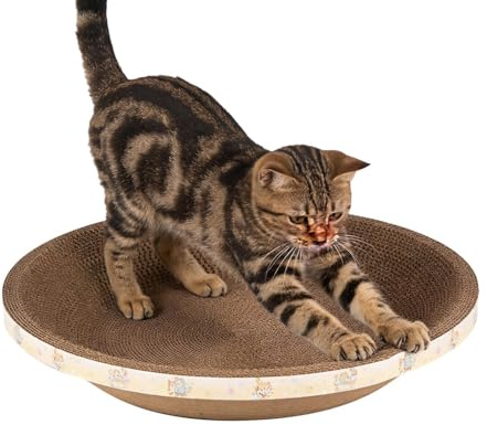 Kratzbrett aus Karton für Katzen - Runder Krallenschleifer Und Spielzeugschutz,Kratzbrett Aus Karton,Für Spielbereich Auf Dem Balkon Im Wohnzimmer In Der Wohnung In Ecken Und Auf Dem Boden