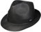 Lipodo Chapeau Black City Trilby Femme/Homme - Made in Italy d'été de Soleil avec Ruban Gros Grain Hiver Automne Printemps Été Printemps-été - M (56-57 cm) Noir