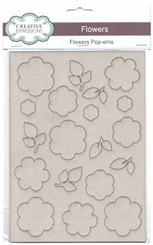 Creative Expressions Shapes-Flowers Pop-EMS Diecut Formen – Blumen, Graupappe, 9 x 6.4 inches