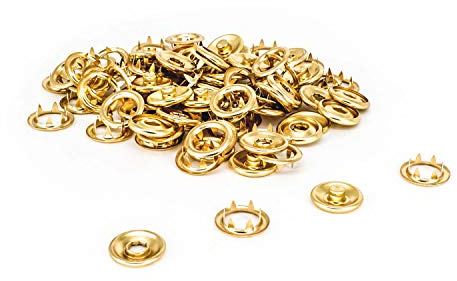 WedDecor 50 x 20mm Gold Snap Poppers Prong Press Studs Fasteners for Sewing Clothing Leather Craft Jackets Shirts Bags Fashion Wear Repair Work DIY