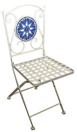 HTI-Line Metallstuhl Santorin Gartenstuhl Mediterran