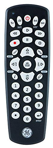 GE Mando a Distancia Universal para Samsung, Vizio, LG, Sony, Sharp, Roku, Apple TV, RCA, Panasonic, Smart TV, Reproductores de Streaming, BLU-Ray, DVD, 4 Dispositivos, Negro, 34708