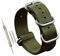 MZBUTIQ 26mm Grün Uhrenarmband Ballistisches Nylon Strap Extra Lang Herren Matte Silberne Schnalle