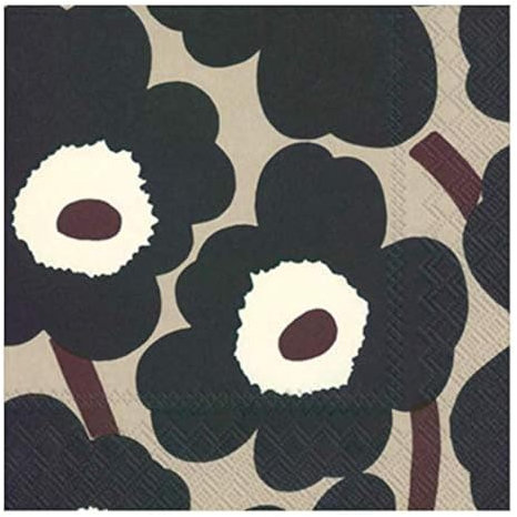 Marimekko Unikko Papierservietten, 3-lagig, Blau, 20 Stück pro Packung