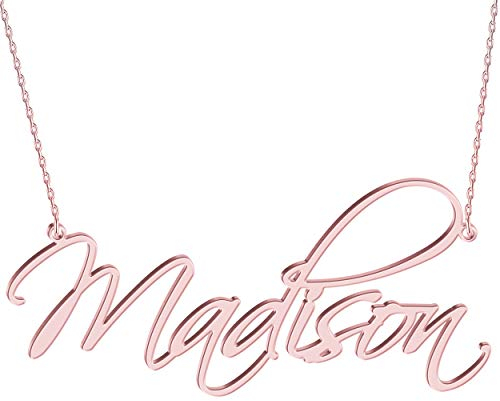 Roségold Namenskette Damen - Personalisierte Kette mit Wunschname, Geschenkidee für Frauen, Schmuck für Valentinstag, Geburtstag, Jahrestag, Halskette mit Gravur, Gestaltbare Buchstaben