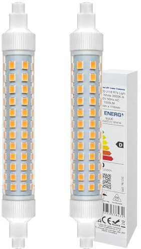 Long Life Lamp Company R7S 118mm LED J118 Light Bulb Replacement 10w 3000k Warm White for Flood Lights - Pack of 2