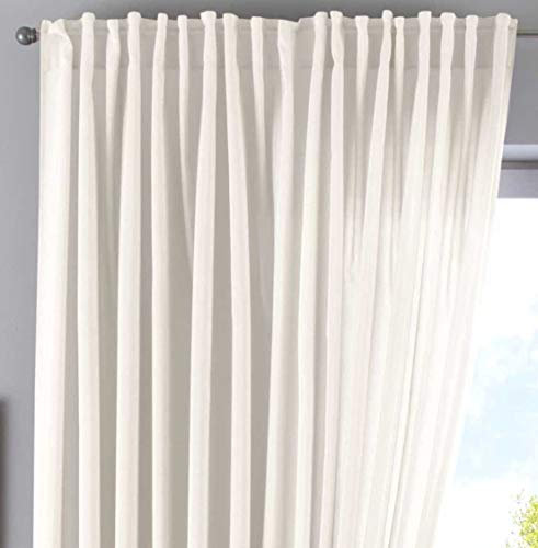 Vorhang Verdeckte Schlaufen Cationic »JENA« HxB 250x300 cm Creme Blickdicht Leinen Optik Gardine Meliert Gardinenband mit Raffhalter, 2019037