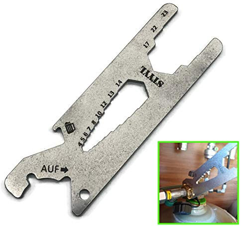 STYYL Womotool der Universal Gasschlüssel für Druckregler/Druckminderer und Grill Gasflaschen