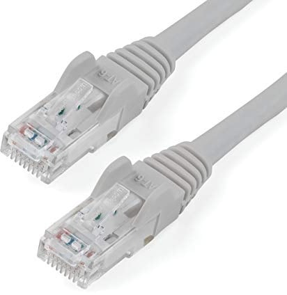 StarTech 1.5m Cat6 Snagless Cable, 100W PoE, Grey (N6PATC150CMGR) | 100W PoE delivery, Gold-plated RJ45, Patch Cable, Ethernet Cord, 250Mhz, UTP, Strain Relief, 10Gbps speeds, Grey, UTP Network
