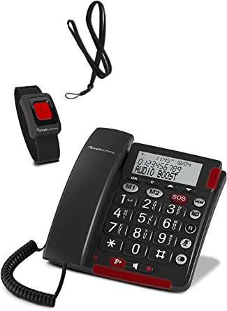 Telefono Anziani Amplificato Salvavita Telesalvavita Telesoccorso SOS Pendente Telecomando Bracciale Polso SalvaLaVita Emergenza Volume Amplificato Compatibile Apparecchi Acustici