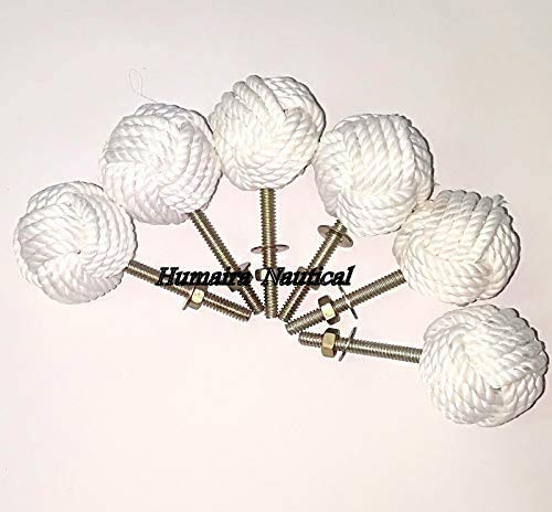 Samara Nautical 6 Stück Schrankknoten Seil Knauf / Jute Türknauf Strand Meer Home Decor Geschenk