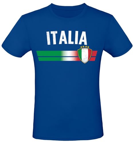 EM Fan Shirt Deutschland Europameisterschaft 100% Baumwolle T-Shirt Rundhals Fanartikel Alle Größen Herren Damen Fan-Shirt, Größe wählen:S, Land wählen:Italien