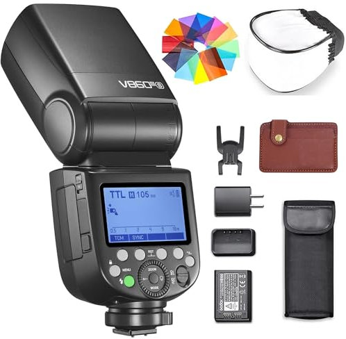 Godox V860III-S Flash for Sony Camera Flash Speedlight Speedlite, 76Ws 2.4G TTL HSS 1/8000s,2600 mAh Rechargeable Li-on Battery,1.5s Recycle Time 10 Levels LED Modeling Light (Upgraded V860II-S)