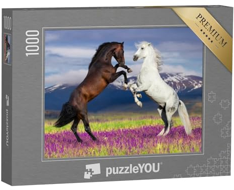 puzzleYOU: Puzzle 1000 Teile „Wilde Schönheit: Zwei tanzende Pferde“ – aus der Puzzle-Kollektion Tiere