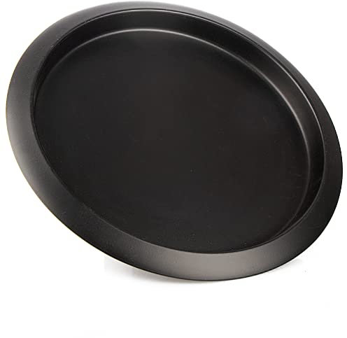 com-four® Profi Gastronomie-Serviertablett aus rostfreiem Edelstahl - rundes Tablett - Edelstahl-Gastrotablett (1 Stück - rund 35cm - schwarz)
