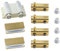 Pastlla Stainless Steel Magnetic Glass Door Hinge with Clamp Set, Gold (4 Pieces, FRS0397)