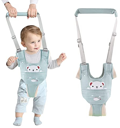 IULONEE Multifunktion Baby-Gehgeschirrgriff Verstellbarer Gehassistent für Kleinkinder Handgehaltenes Stehen und Gehen Lernhilfe für Baby Lernt Laufen(Grün)