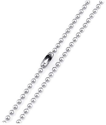 Homxi Chain Necklace Gothic,Necklace Chains 3mm 20 inch Chain Necklace Ball Chain Mens Stainless Steel Necklace Chain Hip Hop Silver Chains
