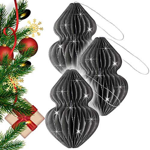 weihnachtliche Schmuck Dekoration (Ornament Kugel 3er Set, Grau)