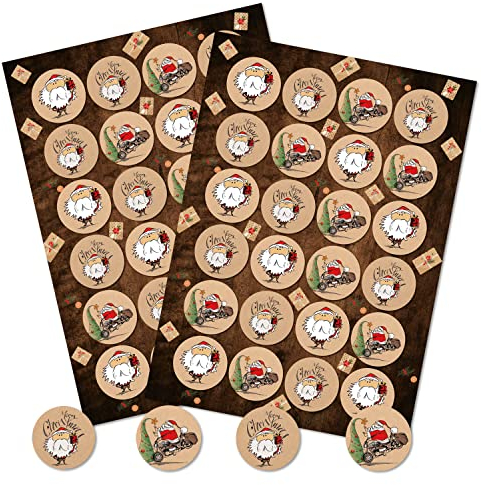 Logbuch-Verlag 48 Nikolaus Weihnachtsmann Sticker Aufkleber Weihnachten Merry Christmas modern lustig Ø 4 cm für Geschenke