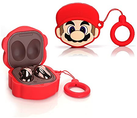 Samsung Galaxy Buds Case - Silicone Cover with Keychain (Mario)