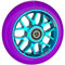 Fantic26 Spy7 Stunt Scooter Rolle I Trick I Tret I Kinder I Roller I Wheel I 110mm I ABEC 11 I Schnell I Leise I Freestyle (Türkis/Pu Lila)